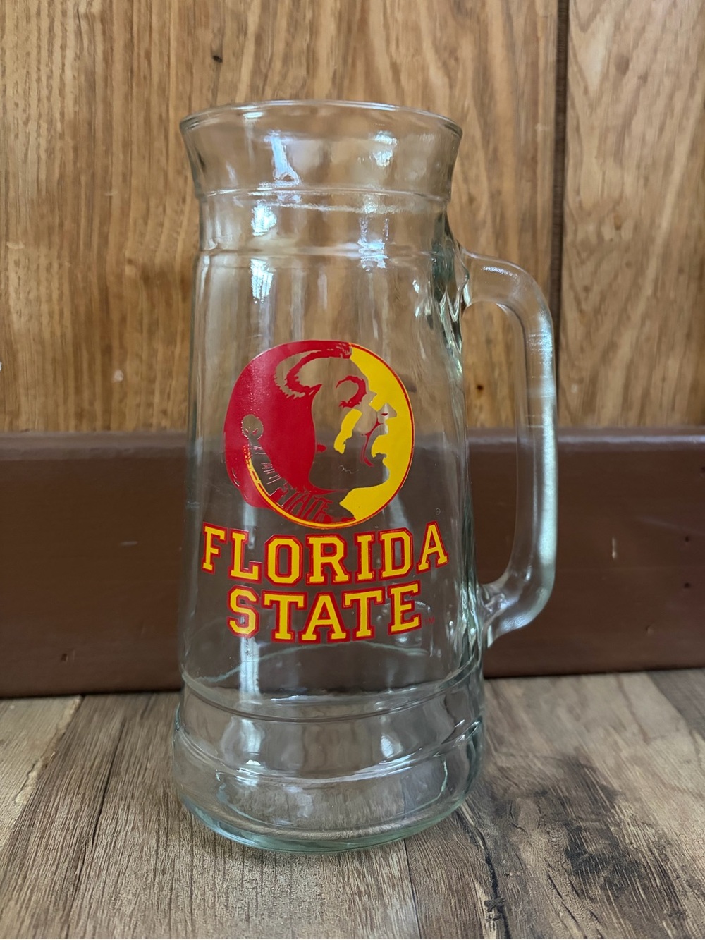 Florida State Univ Seminoles Vintage Glass 16oz Beer Stein Mug FSU NCAA Noles